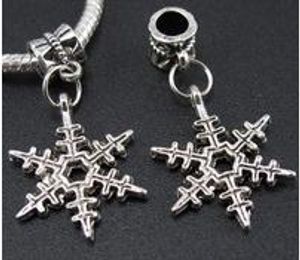 100 sztuk Tybetański Srebrny Snowflake Rudder Charms Wisiorek Dangle Koraliki Fit Europejska Bransoletka