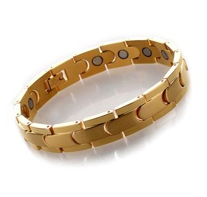 Ny Fashion Energy Balance Health Care Link Chain Rostfritt stål Guld Silver Svart armband Magnet Stenarmband smycken