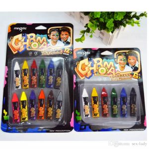 12/6 Colorssl Body Målning Crayon Oil Målning Makeup Pigment Barn Child Tecking Toys Gift Målning Penna Ansikte Deco