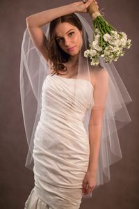 Nowa wysokość Jakości Najlepsza Sprzedaż Romantyczna Palcówka Biała Ivory Cut Edge Veil Bridal Głowy Kawałki do sukni ślubnych