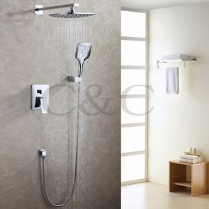 Set di rubinetti per doccia a pioggia per bagno Soffione per doccia ad aria da bagno moderno cromato lucido 005-8A-2