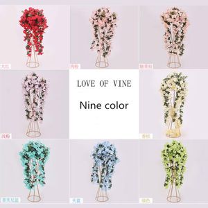 New Arrival Artificial Road Lead Rattan Flowers Roman Pillar Flower Wedding Centerpiece Home Decoration 8 Color