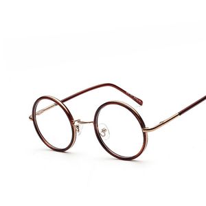 Vintage Metal Eye Glasses Frames For Women Retro Designer Eyeglasses Plain Glass Men Round Optical Glasses Frame oculos de grau