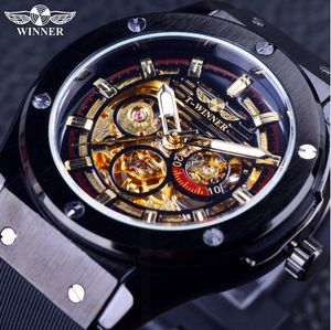 Winner 2024 Luxury Sport Design Matte Scrub Golden Dial Inside Men Watches Top Brand Luxury Automatic Male Wrist Watch Clock Men