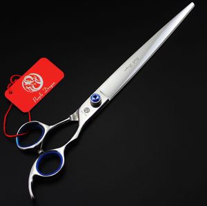 635 # 10 '' 27cm marca roxo dragão top scissor 440C gatos mais longos cães animais de estimação corte tesoura tesoura de cabelo animal