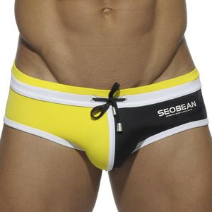 Mens Swim Shorts Sexy Men Swimwear Gay Man Patchwork Bikini Swimsuit Low Rise Swimming Briefs Swim Wear Board Shorts