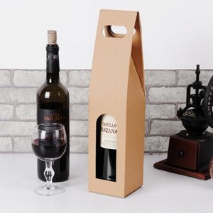 Красный коробка вина коробка вина коробка подарка бумажный мешок портативный одиночный мешок вина бумаги Kraft