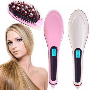 hair straightener LCD Electric Hair Straightener Comb Hot Iron Brush Auto Fast Hair Massager Tool hairs straightener