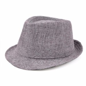 女性Fedora Trilbyギャングキャップ夏リネンパナマハットビンテージレトロジャズダンスハットビーチサンハット10ピース/ロット