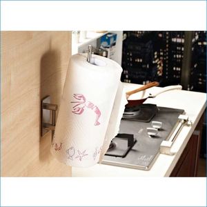 Stainless steel kitchen paper roll holder kitchen paper towel holders Without drilling 3M sticky hooks J15372355S