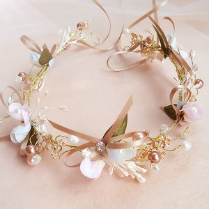 Fjärilblommor Vintage Headpieces Hair Kedjor för Bridal Beaded Headband Flower Girl's Flower Crown Wedding Accessories