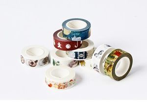 New Arrive Size 15mm*10m DIY Vintage floral Cat paper washi tapes decorative Adhesive Tape masking tape  Stickers School Supplies