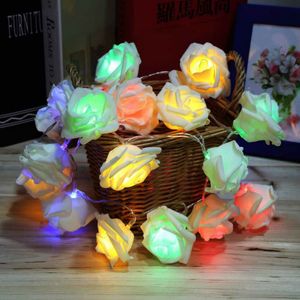 Romantic Holiday Lighting 20 x LED Novelty Rose Flower Fairy String Lights for Wedding Garden Party Decoration ZA4972