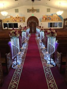 lüks moda uzun kristal düğün çiçeği standı geçit dekor düğün yol kurşun masa centerpieces olay parti dekorasyon 110cm durmak T-