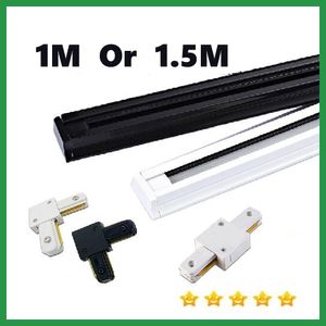 1M 또는 1.5M Thicken led 트랙 조명기구 AC 85v-265v 트랙 조명 블랙 화이트 Led 트랙 빛 스포트 라이트 고정 장치 커넥터 보증 기간 3 년