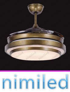 nimi929 36" 42" Ceiling Fan Lights Restaurant Chandelier Lamp Living Room European-style Retro Minimalist Light Pendant Lamps Acrylic Blades on Sale