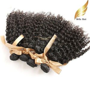 Kinky Kręcone Dziewiczy Malezyjskie Przedłużanie Włosów 4 SZTUK Ludzki Włosy Wątek Kinky Kręcone Włosy Full Head Bouncy Kręcone Bellahair Hurt