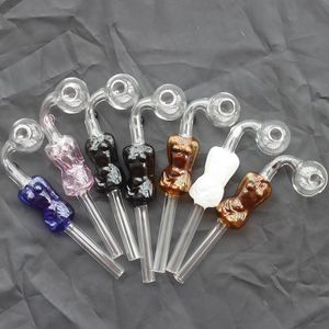 Cachimbos de mão para fumar em vidro com design bonito, modelo de menina sexy, queimadores de óleo, bongos 4 cores para escolher