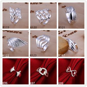 high grade sterling silver plated rings 10 pieces mixed style,fashion 925 silver ring GTR4 factory direct sale