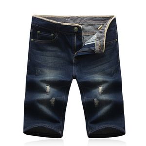 Atacado-mens corredores curto denim mens calções de carga 28-44 F0071 buraco bermudas homens