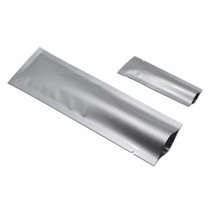 200 Teile/los Silber Open Top Reine Aluminium Folie Paket Tasche Mylar Heißsiegeln Snack Kaffee Pulver Lagerung Beutel Lebensmittel Handwerk verpackung Taschen