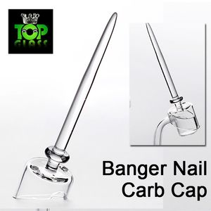 Atacado Puro Quartzo Carb Tampa Para Prego De Quartzo Banger Domeless, Tigelas aptas Diâmetro 22mm Com 2 Furos de Ar E Um Dabber