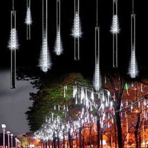 Tube de météores multicolore connectable météores douche pluie chaîne LED lumière de Noël fête de mariage jardin cordes de Noël lumières en plein air