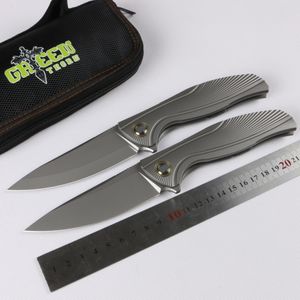 Yeşil diken F7 Flipper katlama bıçak rulman M390 blade TC4 Titanyum kolu açık kamp avcılık cep meyve bıçağı EDC araçları