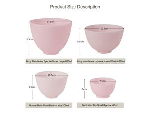 Elitzia ETBWP001 Máscara de Silicone Ferramentas de Silicone Máscara Tigela Ajustar Filme Bowl Set Salão de Beleza Soft Film Em Pó Suprimentos Necessários Rosa Cor 4 Tamanho