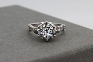 Hot ct Samica Pierścień zaręczynowy Najlepszy K Platinum Plated Syntetyczny Diamentowe obrączki Dla Kobiet Sterling Silver Jewelry