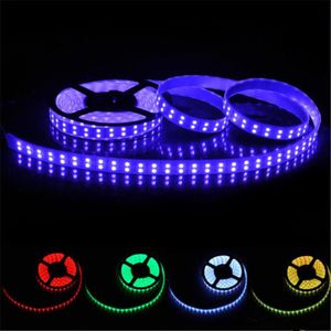 شرائط LED شرائط LED RGB صف مزدوج 5M 5050SMD 600LEDs RGB LED قطاع الخفيفة 5M بقيادة قطاع مرنة + 44Key IR Remote + 5A الطاقة