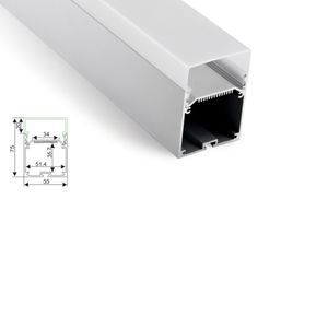 100 x 1 m Sätze/Los Neu eingetroffenes LED-Aluminiumprofil und großes U-förmiges LED-Strangpressprofil mit Stromspeicher für Hänge- oder Pendelleuchten