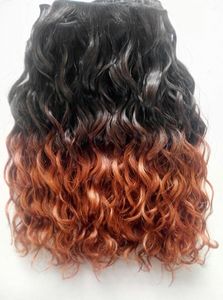 Novo Estilo Brasileiro Remy T1B / 350 Witt Ombre Ombre Cor Marrom Extensões de Cabelo Humano 100g Um Bundle 3 Bundles para Cabeça Completa