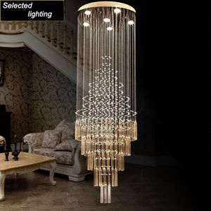 Modern Pendant Light Raindrop Living Room Staircase Chandeliers Light AC110-240V Crystal Ceiling Lamps