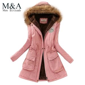 All'ingrosso-2016 Cappotti parka foderati in pelliccia sintetica da donna Giacca lunga con cappuccio invernale da esterno plus size cappotto da neve capispalla grande ispessimento della pelliccia