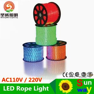 100 미터 LED 2wire 라운드 로프 라이트 LED 플렉스 로프 라이트 PVC LED 조명 LED 스트립 실내 야외 LED 디스코 바 펍 크리스마스 파티