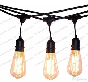NEW Vintage Edision Outdoor Commercial Pendant Lamps with Nostalgic Edison Bulbs - 48 Feet Light with 15 Heavy Duty Molded MYY