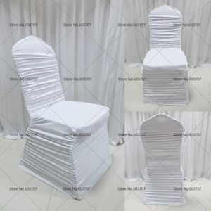 100 pçs frete grátis colorido elastano lycra babados cadeira capa ruched cadeira para decoração de casamento