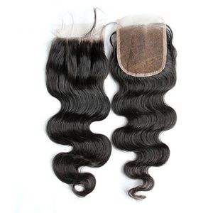 7A Cheap Lace Closure 4x4 Peruvian Virgin Body Wave Human Hair Top Lace Closures Pieces Free/Middle/Three Way Part Closure Free Shipping