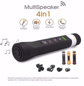 DHL Bike Speaker,4 in 1 Portable Bluetooth Speaker with Bike Mount,2200mAh Power Bank and Outdoor LED Flashlight Torch handsfree for Cycling