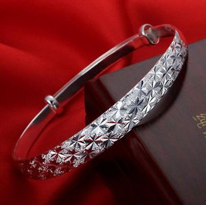 925 Sterling Silver Plated Bangle Bracelets Charm Star Snowflake Cuff Bangles Bracelet Jewelry for Women
