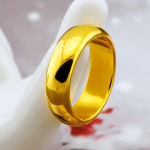 男性 Kゴールドメッキ結婚新婦パーティージュエリーアクセサリー 男性のリングのための釉薬黄色い結婚指輪
