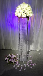 não as flores que incluem) a coluna de cristal alta do suporte de flor da estrada da ligação do casamento para a decoração