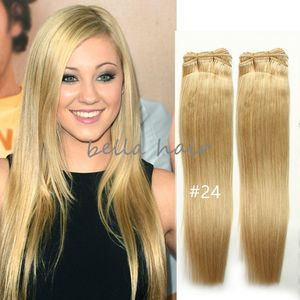 Blonde Farbe Haar 4 teile/los Brasilianisches Malaysisches Indisches Peruanisches Menschenhaar Schuss Haarverlängerungen 100 gr/teil Kostenloser Versand