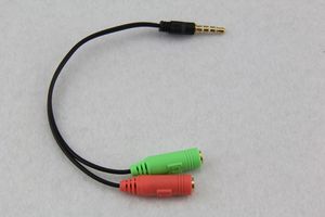 Оптовая продажа 3,5 мм стерео аудио мужчина до 2 женского гарнитуры микрофона Y Splitter кабеля для наушников для наушников для портативного компьютера ПК