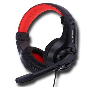 LUPUSS G1 Verstellbarer 3,5-mm-Sportkopfhörer, Gaming-Kopfhörer, Stereo-Headset mit niedrigem Bass und Mikrofon, kabelgebunden für PC, Laptop, Computer