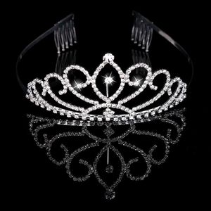 تاج الفتيات مع أحجار الراين مجوهرات الزفاف جائزة الزفاف عرسان عيد ميلاد PAGEANT Crystal Tiaras Wedding Association BW-H-001