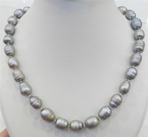 10-11MM SILVER COLOR NATURAL TAHITIAN PEARL NECKLACE 18" AAAR