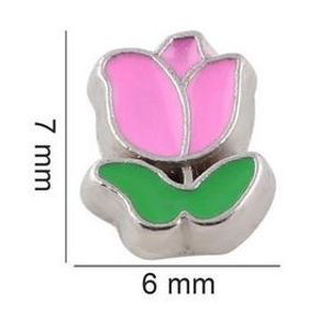 20st / lot rosa blomma flytande locket charms passform för glas magnetiskt minne flytande locket hängsmycke smycken gör