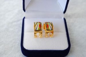 Flower of Love series Hoop earring 18K gold-plated enamel earrings for woman Top Advanced production jewelry hoop earrings